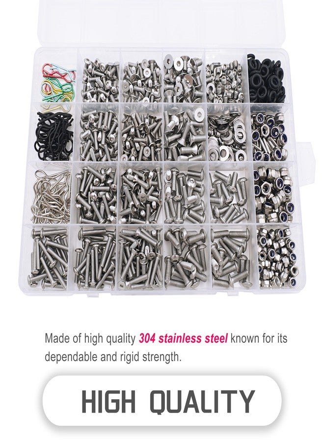 HOPLEX 1008PCS Universal RC Screw Kit Screws Assortment Set 304 Stainless Steel Hardware Fasteners for Traxxas Axial Redcat HPI Arrma SCX10 Losi 1/8 1/10 1/12 1/16 Scale RC Cars Trucks Crawler - Image 4